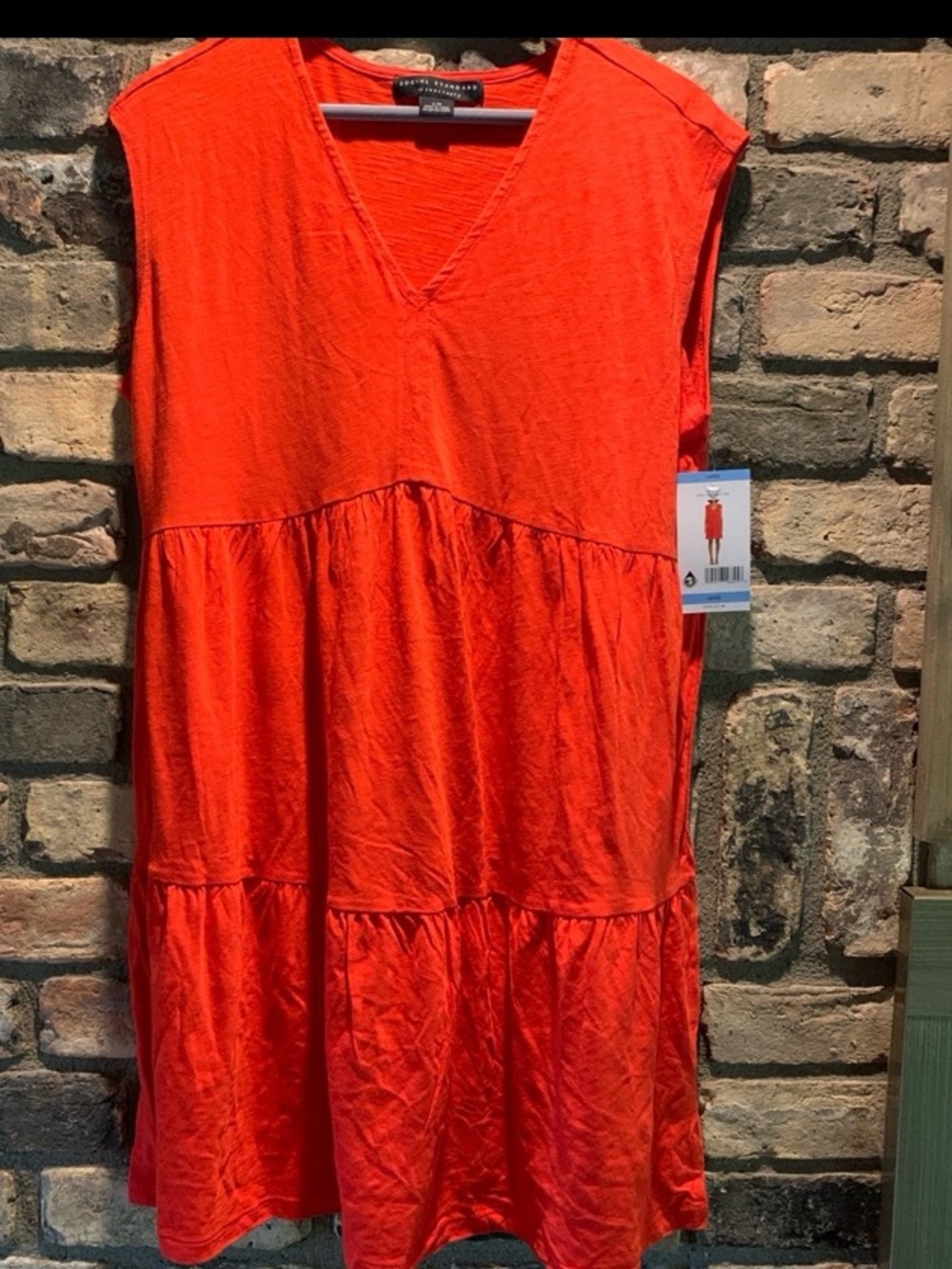Women’s red tiered summer dress size large NWT